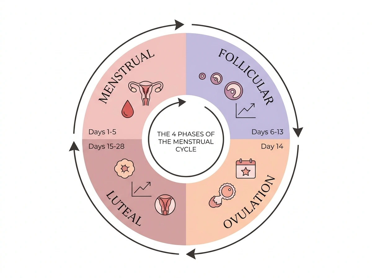 4 phases of menstrual cycle diagram
